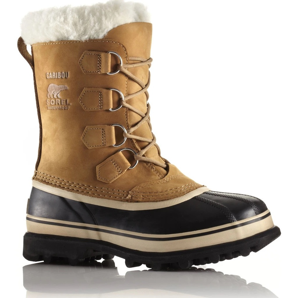 SOREL CARIBOU WATERPROOF SNOW BOOTS BUFF BROWN